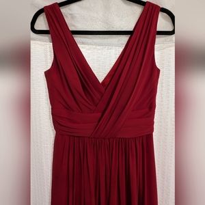 A-Line V-Neck Floor Length Chiffon Dress - Size 8